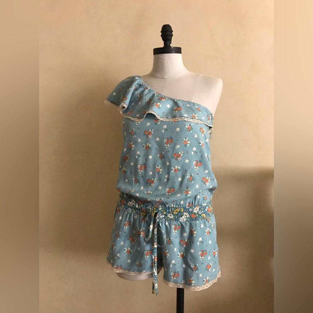 Cute Blue Floral Romper